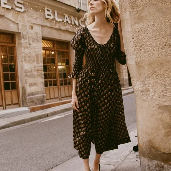 Doen Kaira Dress in Noir Meadowsweet Floral - Picture 1 of 6